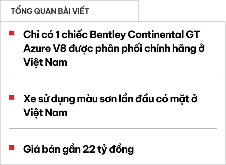 Bentley Continental GT Azure V8 độc bản về Việt Nam: Màu sơn lần ...