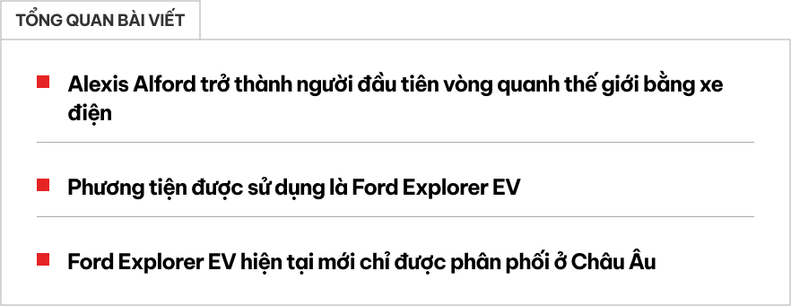 Nữ lái Ford Explorer điện vòng quanh thế giới: Đi gần 30.000km, qua cả Việt Nam, không ngán gì từ sa mạc tới băng giá - Ảnh 1.