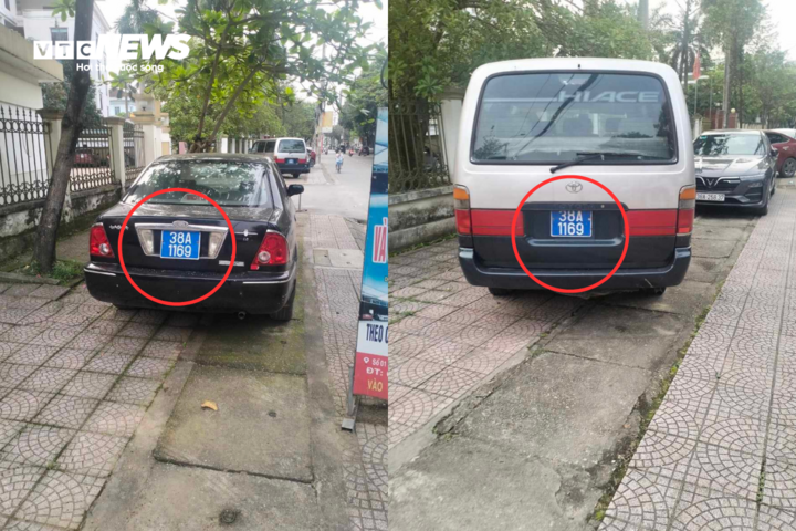 Kỳ lạ hai xe ô tô chung biển số xanh ở Hà Tĩnh - Ảnh 1.