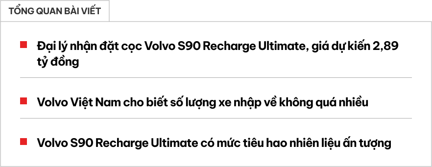 Volvo S90 Recharge Ultimate: A Fuel-Efficient Car with a Price Tag of 2.89 Billion VND