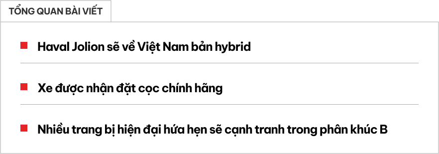 Haval Jolion chốt về Việt Nam phiên bản hybrid: Giá từ dưới 700 triệu, 'ăn' 4,2L/100km, hãng khẳng định mạnh nhất phân khúc, đấu Corolla Cross - Ảnh 1.