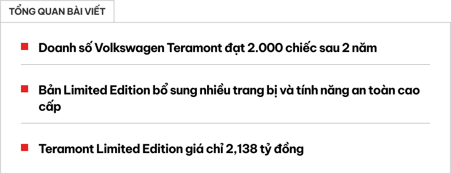 Volkswagen Teramont 'full option' ra mắt Việt Nam: Thêm trang bị cao cấp, bổ sung an toàn, giá rẻ hơn cả bản thường  - Ảnh 1.