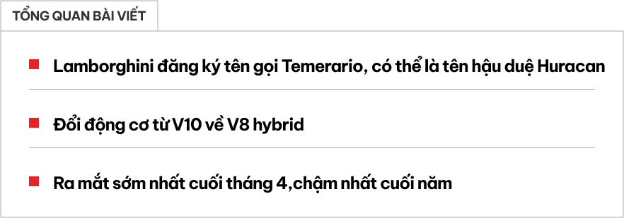 Đây có thể là tên gọi chính thức của hậu duệ Lamborghini Huracan, ra mắt cuối tháng 4 - Ảnh 1.