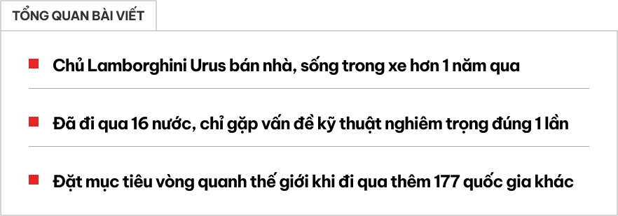 Người đàn ông bán nhà, sống trong Lamborghini Urus độ xe dã ngoại trong 1 năm qua - Ảnh 1.