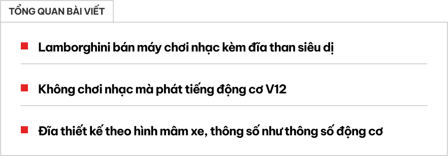 Kiếm tiền dễ như Lamborghini: Bán đĩa nhạc tiếng động cơ V12 cho khách - Ảnh 1.