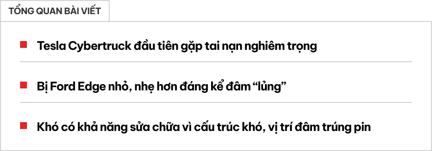 'Xe tăng' Tesla Cybertruck đầu tiên bị đâm nặng lại có 'hung thủ' vô cùng bất ngờ tới từ Ford- Ảnh 1.