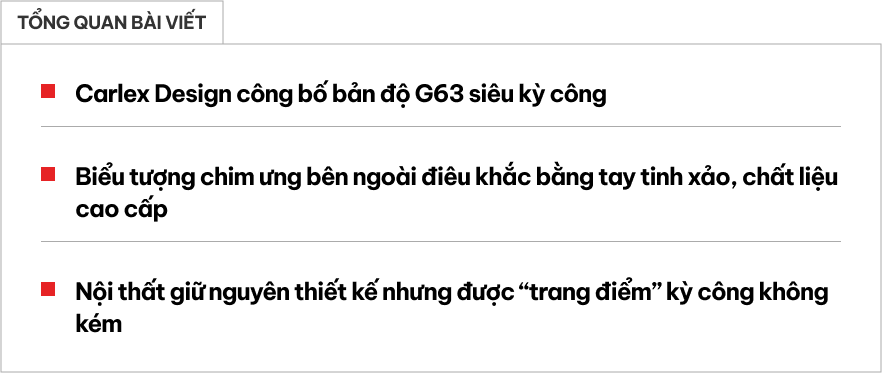 Dân chơi đòi Mercedes-AMG G 63 kỳ công nhất lịch sử: Chỉ riêng vỏ mất tới 3 năm hoàn thiện, nội thất cầu kỳ rắc bụi kim cương- Ảnh 1.