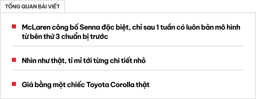 Chủ xe McLaren Senna như ông Đặng Lê Nguyên Vũ hay Hoàng Kim Khánh có thể thích mô hình này: Tốn 300 giờ hoàn thiện, giá ngang chiếc Xpander- Ảnh 1.