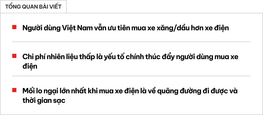 5 lý do khiến khách Việt vẫn mua xe điện thay vì xe xăng dù còn điểm bất cập: Chi phí chỉ là một phần, có người lo tới cả sức khỏe- Ảnh 1.