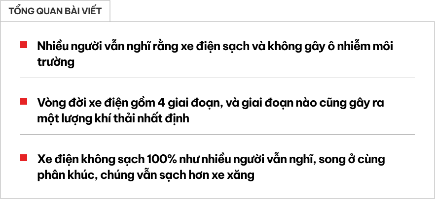 Mổ xẻ 4 bước: Xe điện không sạch 100% như nhiều người vẫn nghĩ nhưng đây là cách chúng sạch hơn xe xăng cùng phân khúc- Ảnh 1.