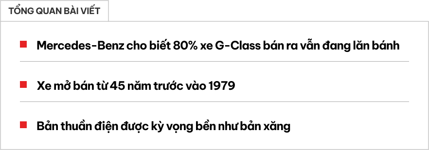 80% xe Merrcedes-Benz G-Class từng bán ra vẫn còn lăn bánh - Ảnh 1.