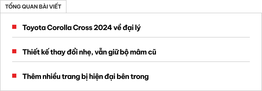 Ảnh thực tế Toyota Corolla Cross 2024 giá từ 820 triệu đã về đại lý: Đúng vua công nghệ phân khúc, có điểm khác bản Thái - Ảnh 1.