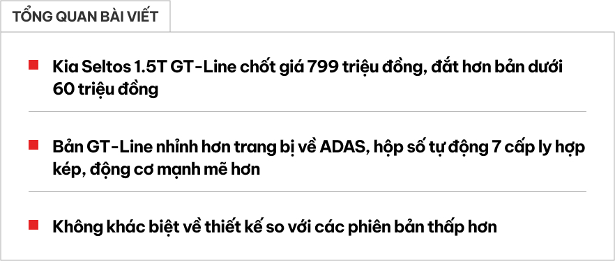 Kia Seltos bản cao cấp nhất chốt giá 799 triệu đồng: Có ADAS, máy tăng áp mạnh bậc nhất phân khúc - Ảnh 1.