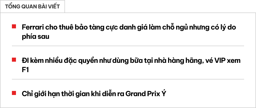 Nếu muốn nằm ngủ giữa dàn siêu xe triệu USD, hãy liên hệ ngay với bảo tàng Ferrari - Ảnh 1.