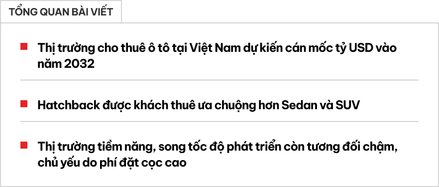 Mảng thuê xe tự lái tại Việt Nam sẽ cán mốc hàng chục nghìn tỷ đồng, dòng xe kén khách mua nhất lại dễ được nhiều người thuê nhất- Ảnh 1.