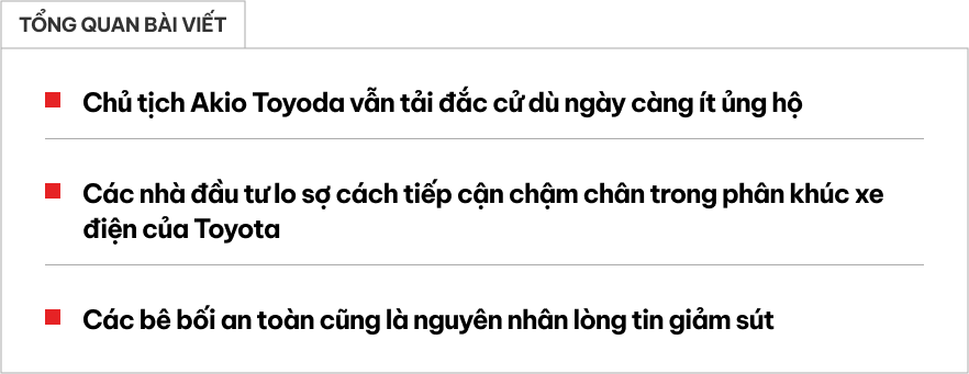 Chủ tịch Toyota Akio Toyoda vẫn tại vị dù bị phản đối do không ủng hộ xe điện- Ảnh 1.