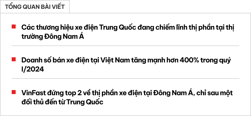 Nhiều hãng Trung Quốc áp đảo nhưng VinFast vẫn đứng top 2 xe điện trong ĐNÁ, đưa Việt Nam vượt Thái Lan về tốc độ tăng trưởng- Ảnh 1.