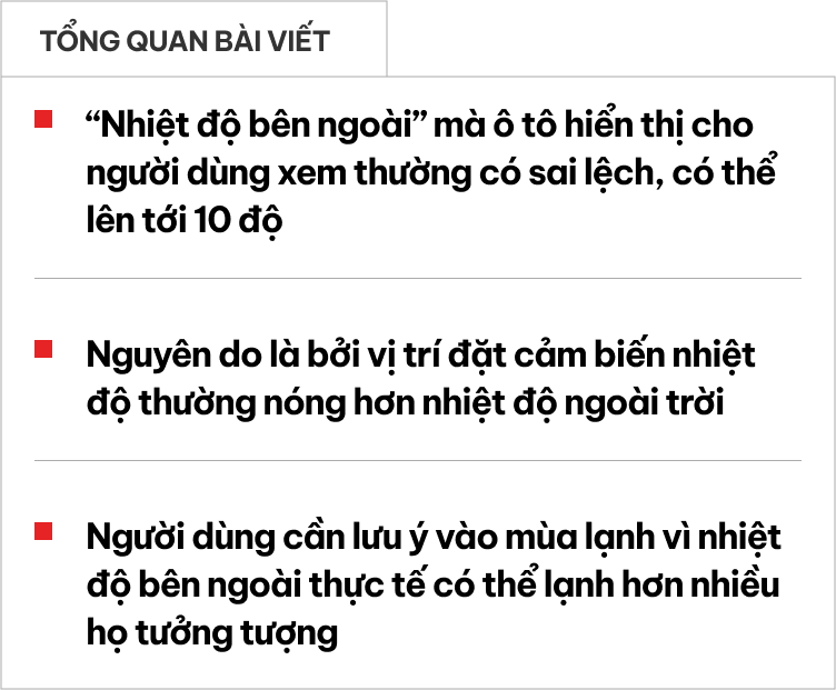 Đây là lý do nhiệt độ bên ngoài hiển thị trên màn hình gần như không ...