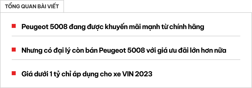 Peugeot 5008 giảm giá tới hơn trăm triệu ở đại lý, xe tiền tỉ nay rẻ hơn hàng loạt đối thủ Fortuner, Santa Fe, CX-8- Ảnh 1.