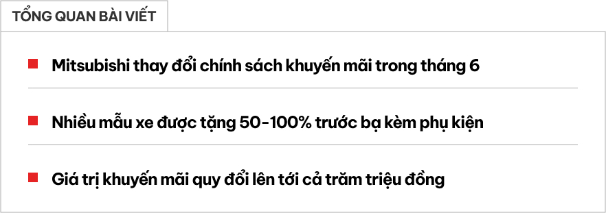 Khách Việt đỡ cả trăm triệu đồng tiền lăn bánh xe Mitsubishi tháng này: Nhiều mẫu được tặng 100% trước bạ, Xforce thêm 'option' miễn phí- Ảnh 1.