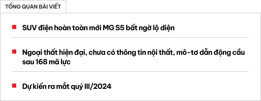 MG S5 bất ngờ lộ diện: SUV điện cỡ C ngang BYD Atto 3 sắp bán tại Việt Nam nhưng có điểm yếu hơn trông thấy- Ảnh 1.