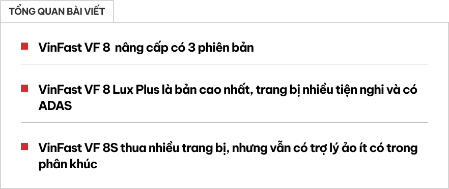 So sánh 3 bản VinFast VF 8 mới: Chênh nhiều nhất 280 triệu, khách mua chạy dịch vụ không được gì so với chạy cá nhân?- Ảnh 1.