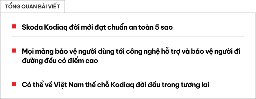 Skoda Kodiaq đạt chứng nhận an toàn cao nhất: Hạng mục nào điểm cũng cao ngất, vẫn có nhược điểm cần lưu ý, dễ về Việt Nam đấu Everest- Ảnh 1.