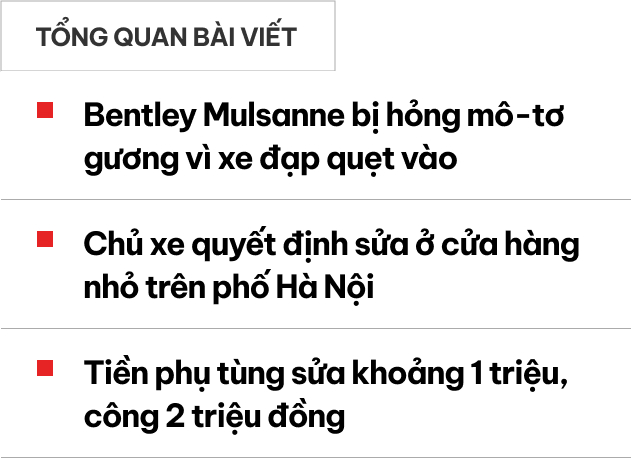 Bentley chục tỷ bị xe đạp va hỏng gương, chủ xe sửa bên 'vỉa hè' Hà Nội hết 3 triệu đồng: 'Rẻ như xe bình dân'- Ảnh 1.