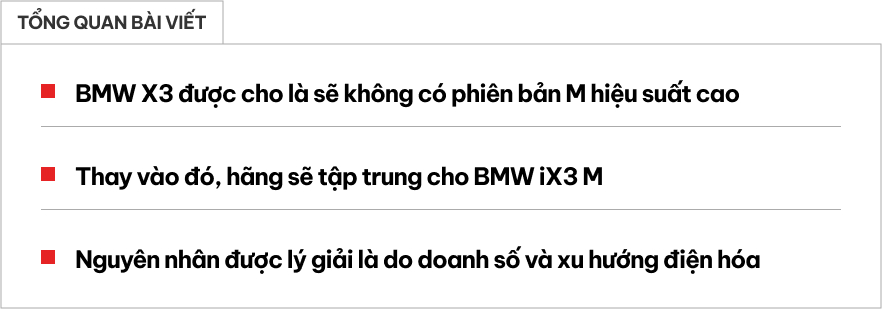 Các Bimmer sẽ thất vọng khi biết điều này: BMW X3 M hiệu suất cao bị gạch tên, hãng 'quay xe' tập trung cho iX3 M chạy điện- Ảnh 1.