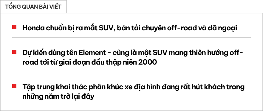 Honda tính làm bán tải cỡ Ford Ranger, hồi sinh cả SUV ‘như nhà di động’- Ảnh 1.