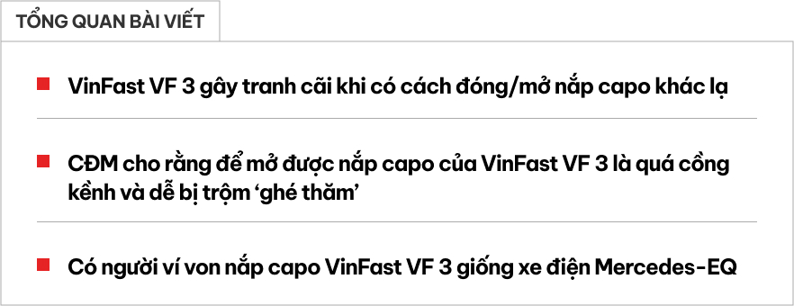 CĐM phản ứng trước thông tin VinFast VF 3 không mở được nắp capo: Người ví như Mercedes, người sợ bị trộm linh kiện- Ảnh 1.