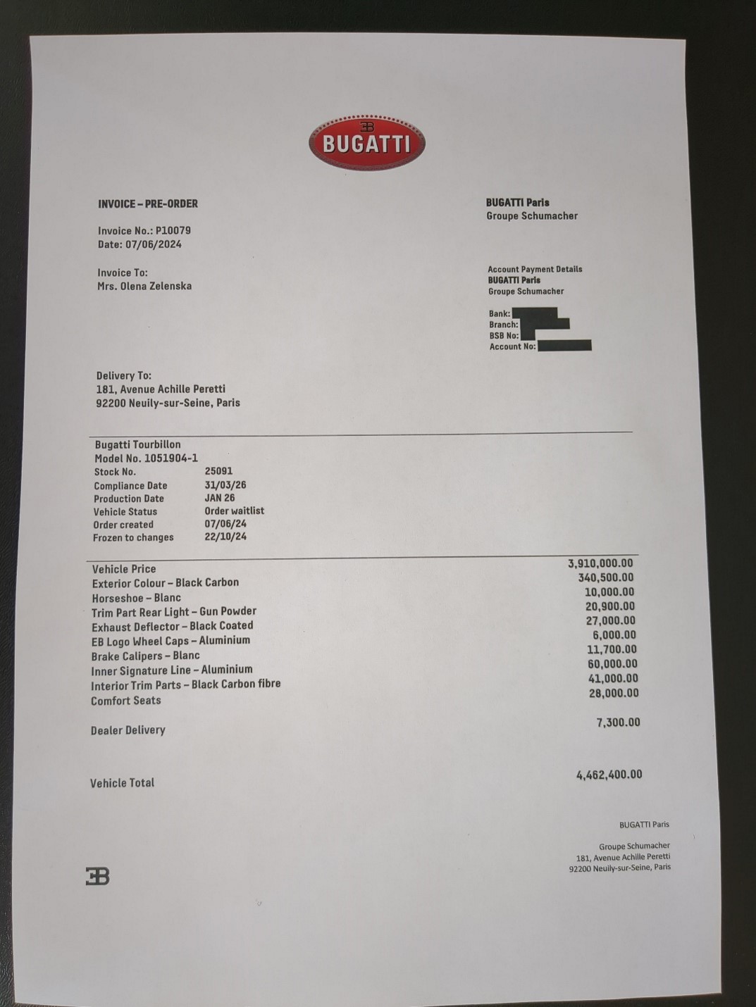 Rộ tin Đệ nhất Phu nhân Ukraine là chủ sở hữu đầu tiên của siêu xe Bugatti 4,5 triệu euro: Sự thật là gì?- Ảnh 1.