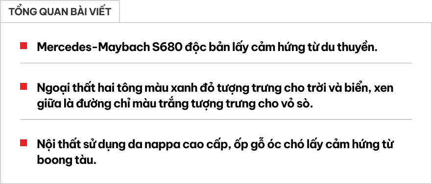 Khám phá sedan siêu sang Mercedes-Maybach S680 độc bản: Lấy cảm hứng từ du thuyền, chỉ 1 xe toàn thế giới, giá bán không được tiết lộ- Ảnh 1.