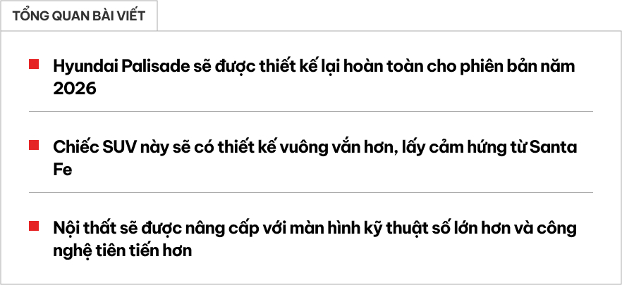 Đây là những gì sẽ có trên Hyundai Palisade 2026: Lớn hơn hẳn đời trước, như Santa Fe phóng to, nội thất 'vay mượn' xe điện Ioniq 7- Ảnh 1.