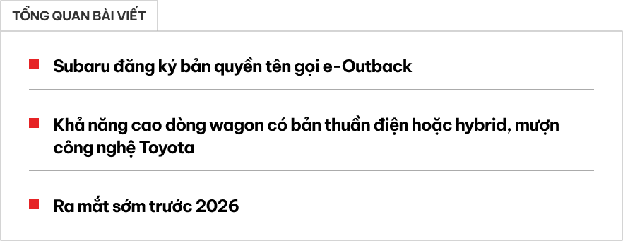 Thông tin này cho thấy Subaru Outback dễ có thêm động cơ hybrid hoặc thuần điện, công nghệ dễ mượn từ Toyota- Ảnh 1.