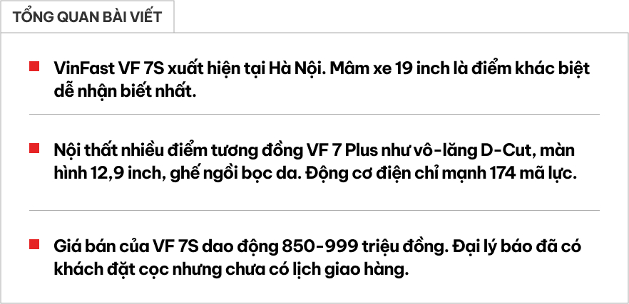 Ảnh thực tế VinFast 7S: Động cơ 174 mã lực, mâm khác dễ nhận biết, đại lý báo đã nhận cọc nhưng chưa có lịch giao hàng- Ảnh 1.