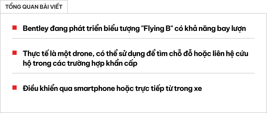 Bentley muốn thêm tùy chọn logo... bay được, lại 'đa-zi-năng': Chỉ đường, tìm chỗ đỗ, liên hệ cứu hộ- Ảnh 1.