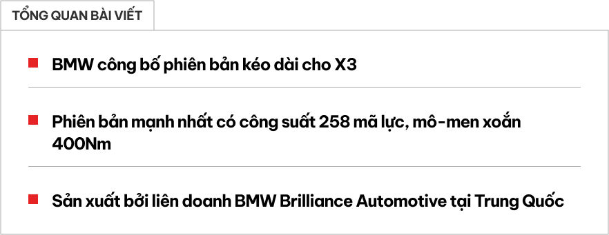 BMW X3 lần đầu thêm bản kéo dài: Nới thêm 110mm, chỉ dùng máy 2.0L, hợp 'vibe' ông chủ- Ảnh 1.