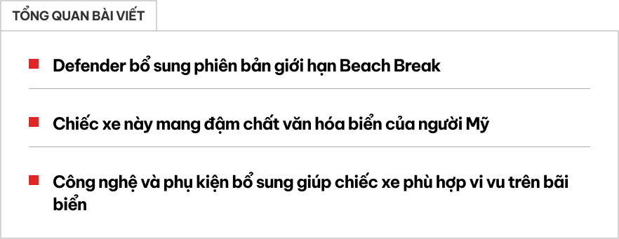 Defender tung phiên bản giới hạn cho dân đi biển: Chỉ có 20 chiếc, có chi tiết lấy cảm hứng từ Ford Bronco- Ảnh 1.