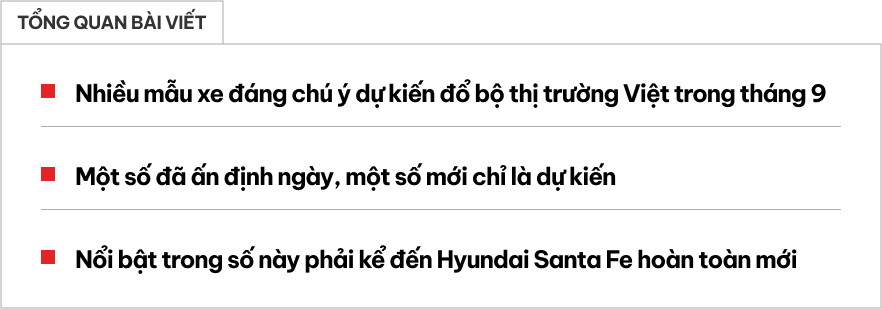 Loạt xe dự kiến ra mắt tháng 9 tại Việt Nam: Santa Fe, Triton lột xác hoàn toàn, dễ thành hàng ‘hot’ trong phân khúc- Ảnh 1.