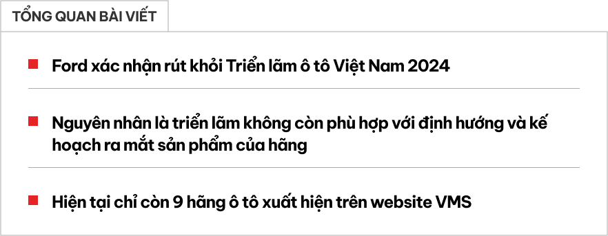 Ford, Volvo, BYD, VW bỏ VMS 2024, triển lãm dần thưa thớt, chưa đến 10 hãng ô tô tham gia- Ảnh 1.