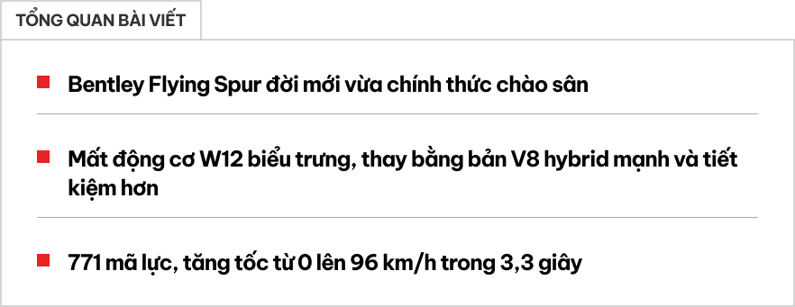 Bentley Flying Spur 2025 ra mắt: Thiết kế ít khác biệt, động cơ V8 hybrid mạnh nhất lịch sử hãng, bán cuối năm 2024- Ảnh 2.