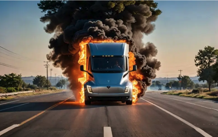 Vụ cháy đầu tiên của xe tải điện Tesla Semi: Cần 190.000 lít nước, 14 giờ để dập tắt!- Ảnh 1.