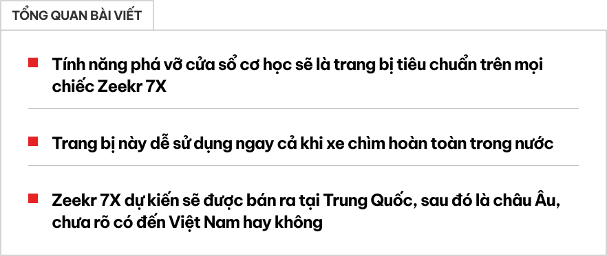 Hãng xe Zeekr sắp vào Việt Nam trang bị sẵn búa đập vỡ kính mạnh gấp 33 lần loại hay dùng, giật nhẹ là kính vỡ tan- Ảnh 1.