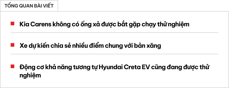 Bắt gặp Kia Carens bản điện chạy thử: Chung động cơ Creta EV, tùy chọn 6 hoặc 7 ghế, dự kiến ra mắt ngay đầu tháng 10- Ảnh 1.