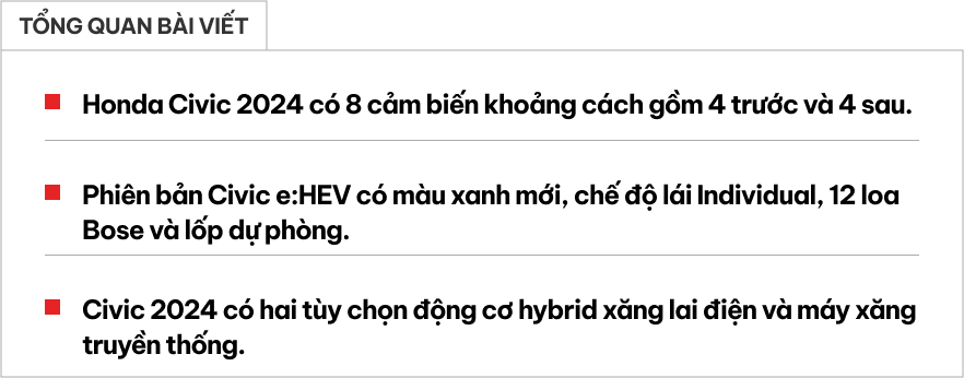 Honda Civic 2024 sắp ra mắt Việt Nam lộ trang bị: Thêm màu mới như CR-V, lần đầu có cảm biến trước sau, bản hybrid nhiều tính năng cao cấp- Ảnh 1.