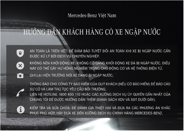 Mercedes-Benz Việt Nam mở rộng chương trình dịch vụ cho chủ xe ngập nước sau bão Yagi- Ảnh 2.