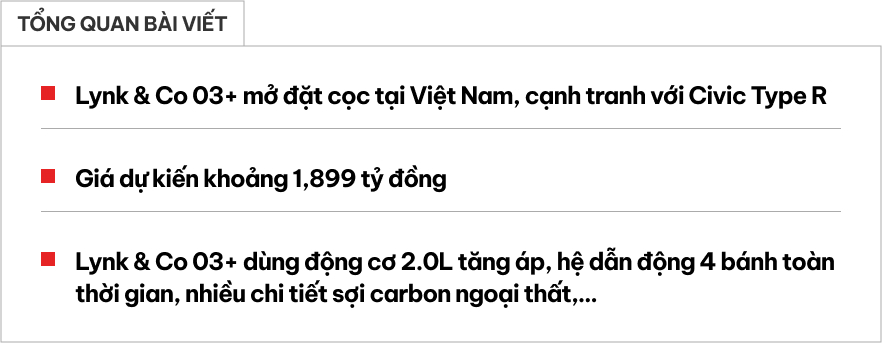 Lynk & Co 03+ nhận cọc tại đại lý: Giá dự kiến gần 2 tỷ, động cơ 265 mã lực, có AWD cạnh tranh WRX, Civic Type R- Ảnh 1.