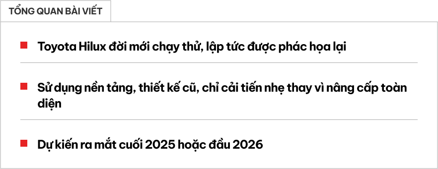 Xem trước Toyota Hilux 2025: Thiết kế đầu xe mới, nội thất hiện đại hơn, dễ ra mắt cuối năm đấu Ranger, Triton- Ảnh 1.