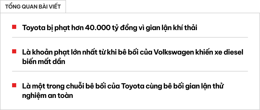 Thương hiệu con của Toyota bị phạt hơn 40.000 tỷ đồng vì gian lận khí thải- Ảnh 1.